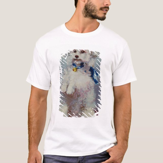 T-shirt Caniche avec le ruban bleu (Devant)