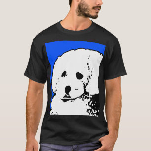 T-shirt Caniche Blanc Noir Et Blanc