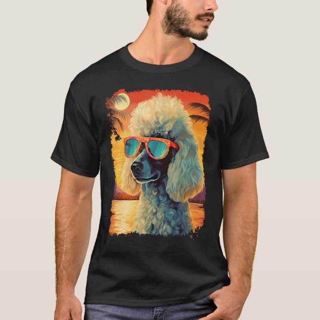 T-shirt Caniche chien hawaïen (Devant)