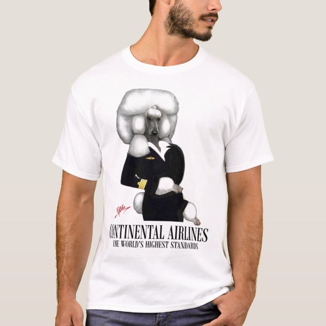 T-shirt Caniche de travail dans l'agrafe continentale (Devant)