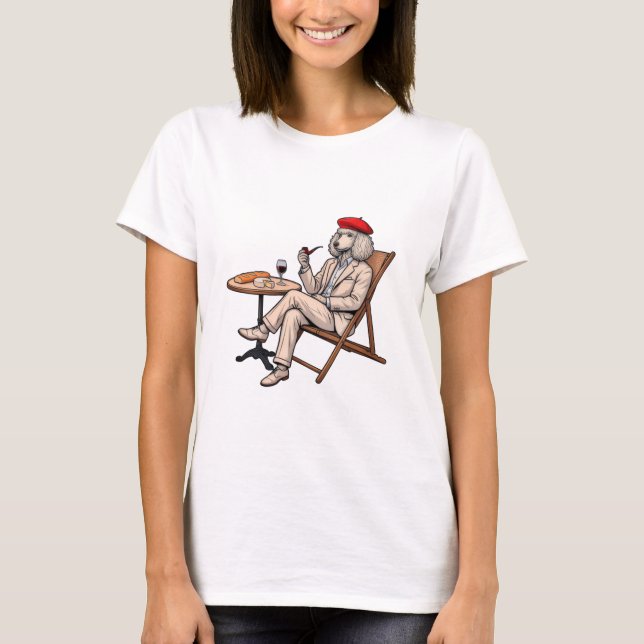 T-shirt Caniche Français Sophistiqué (Création Originale)  (Devant)