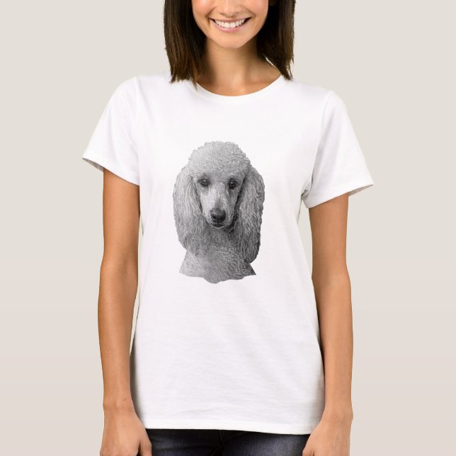 T-shirt Caniche - image stylisée - ajoutez votre propre (Devant)