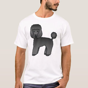 T-shirt Caniche jouet noir Chien de dessin animé mignon