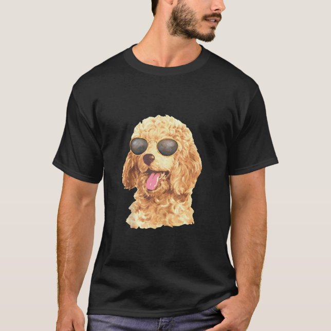 T-shirt Caniche Lunettes de soleil (Devant)
