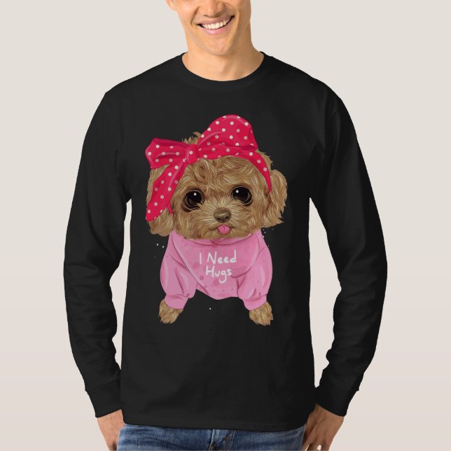 T-shirt Caniche mignon (Devant)
