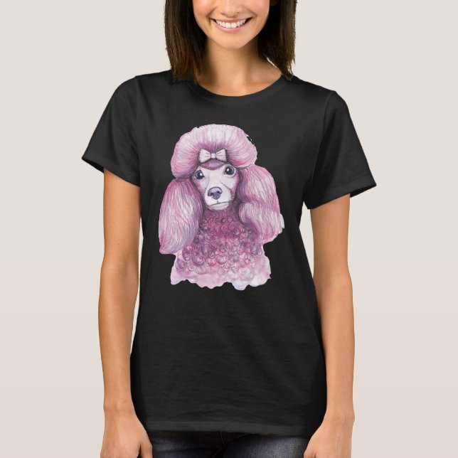 T-shirt Caniche rose (Devant)