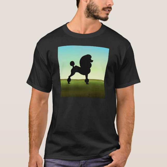 T-shirt Caniche standard de champ herbeux (Devant)