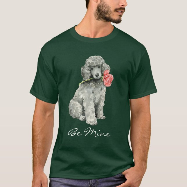 T-shirt Caniche standard de rose de Valentine (Devant)