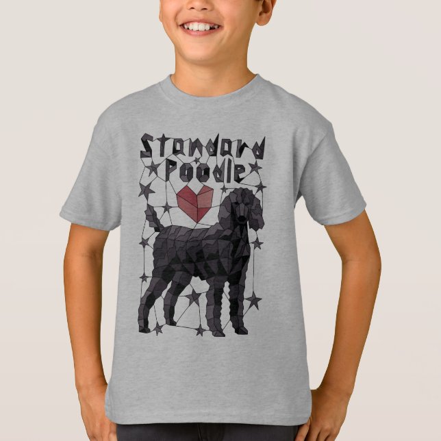 T-shirt Caniche standard géométrique (Devant)