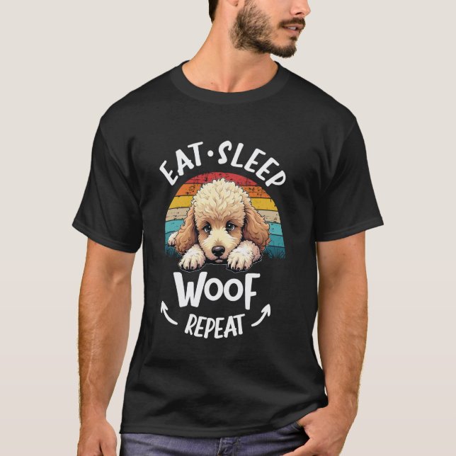 T-shirt Caniche Standard Miniature Caniche Jouet Manger Do (Devant)