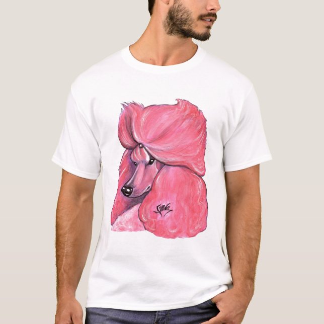 T-shirt Caniche standard rose (Devant)