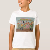 Caniches dans une camionnette hippie