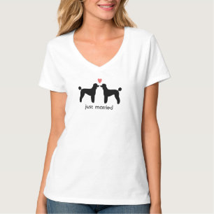 T-shirt Caniches Standards Noirs avec Cœur et Texte