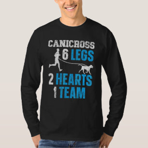 T-shirt Canicross 6 Jambes 2 Coeurs 1 Chien d'équipe faisa
