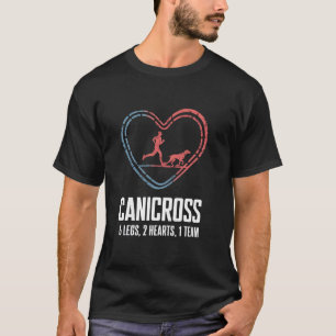 T-shirt Canicross 6 Pattes 2 Cœurs 1 Équipe