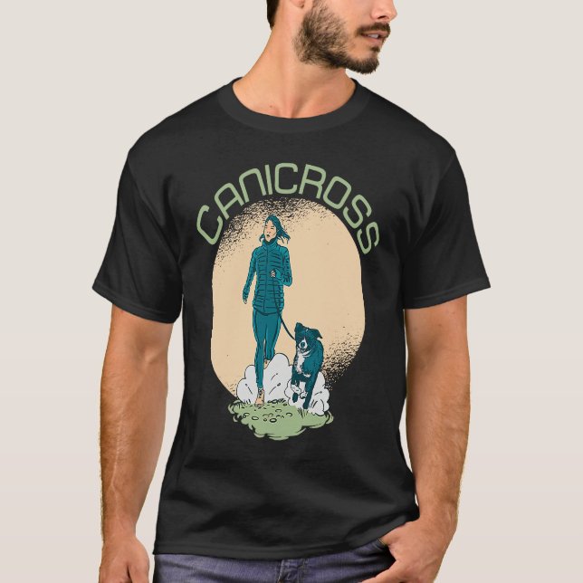 T-shirt Canicross Run Running Dog Exercise Workout Sport (Devant)