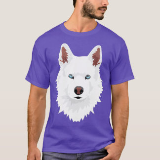 T-shirt canine blanche Husky Sibérien blanc Chien de neige