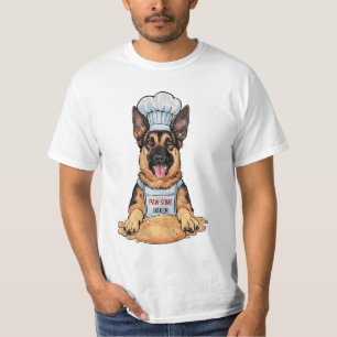 T-shirt Canine Culinaire : Baker German Shepard Avec Pain