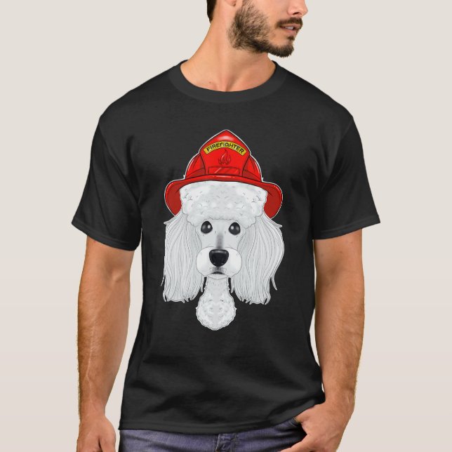 T-shirt Canine Handler I Fireman Chien I Pompier Poodle (Devant)