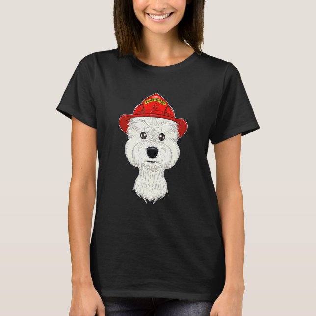 T-shirt Canine I Chien pompier I Pompier West Highland T (Devant)