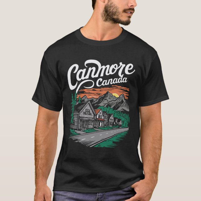 T-shirt Canmore Canada. Vacances (Devant)