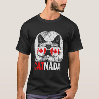 T-shirt Cannada Cannada Lunettes de soleil de chat Canada 