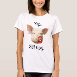 T-shirt Canne à lèvres sur un porc