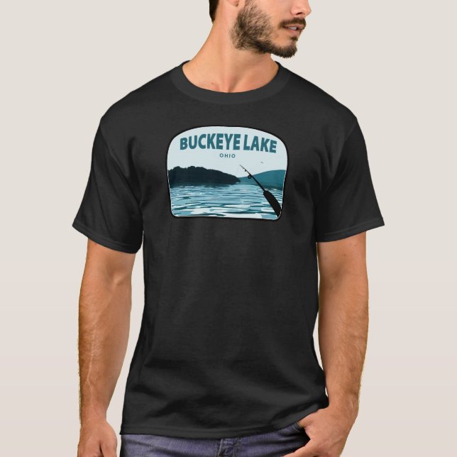 T-shirt Canne à pêche Buckeye Lake Ohio (Devant)