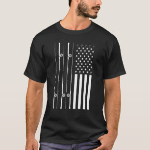 T-shirt Canne à pêche Drapeau américain Pêcheurs patriotiq