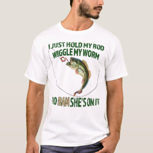 T-shirt Canne à pêche drôle tenue fouille ver Bam