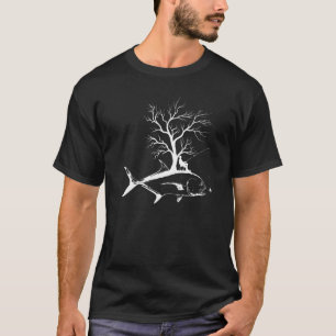 T-shirt Canne à pêche en arbre graphique Poisson Jack Crev