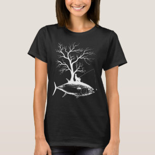 T-shirt Canne à pêche en arbre graphique Poisson Thon 1