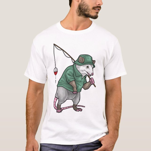 T-shirt Canne à pêche Opossum Pêche (Devant)