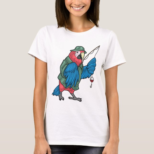 T-shirt Canne à pêche pêche à l'anglaise Perroquet (Devant)