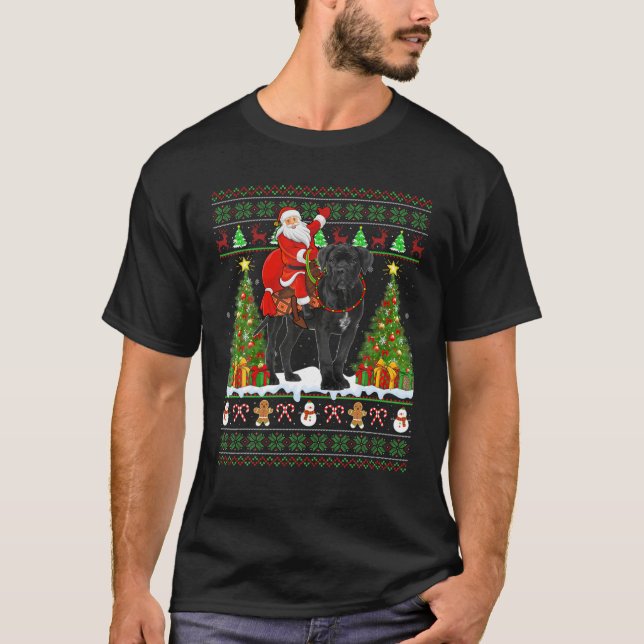 T-shirt Canne Corso Chien drôle Vilain Père Noël équitatio (Devant)