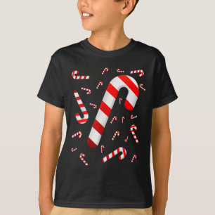T-shirt Canne de bonbons joyeuse et lumineuse rouge et bla