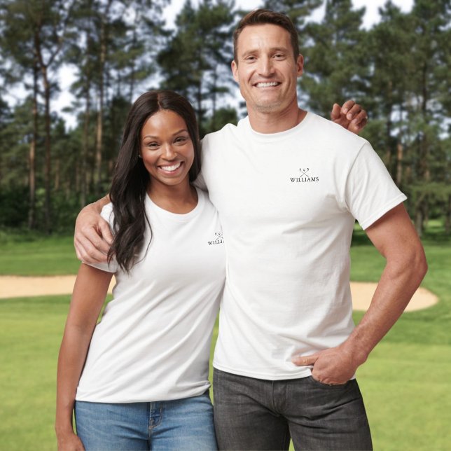 T-shirt Canne de golf personnalisée classique avec nom (Classic Personalized Name Golf Clubs T-Shirt)