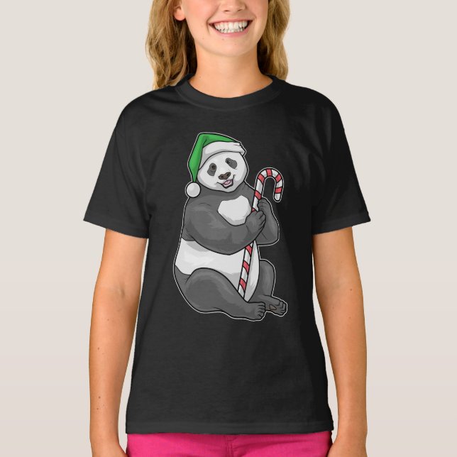 T-shirt Canne de Noël au panda (Devant)