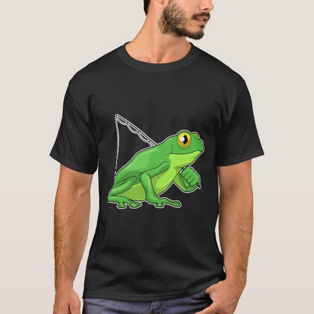 T-shirt Canne de pêche de la grenouille (Devant)