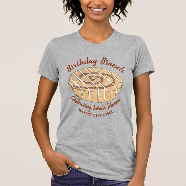 T-shirt Cannelle Roll Bun Pâtisserie Anniversaire Fête Bru (Devant)