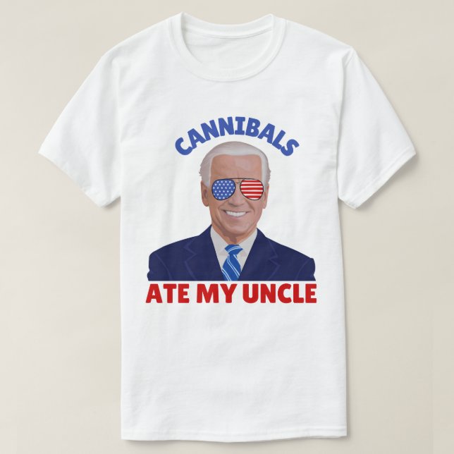 T-shirt Cannibales amusantes mangent mon oncle Vinatge Bid (Design devant)