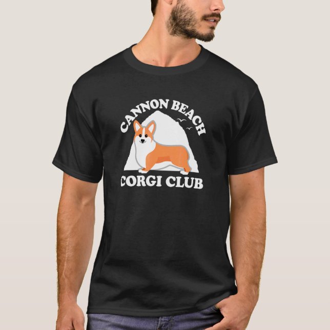 T-shirt Cannon Beach Oregon Haystack Rock Club des Corgis (Devant)