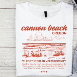 T-shirt Cannon Beach Oregon Vintage Coastal Graphic