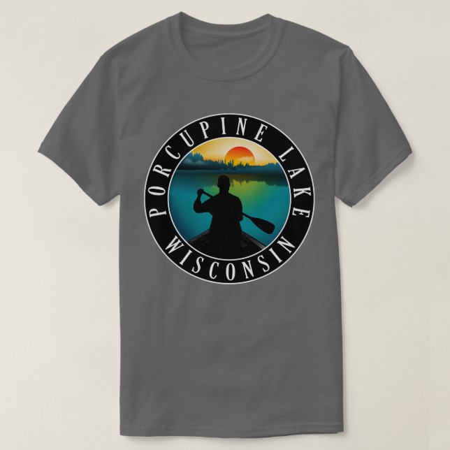 T-shirt Canoë de Porcupine Lake Wisconsin (Design devant)