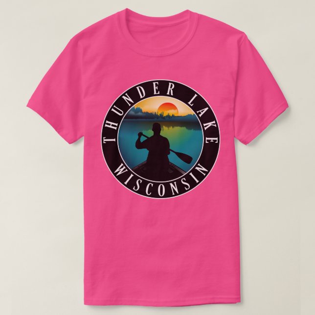 T-shirt Canoë de Thunder Lake Wisconsin (Design devant)