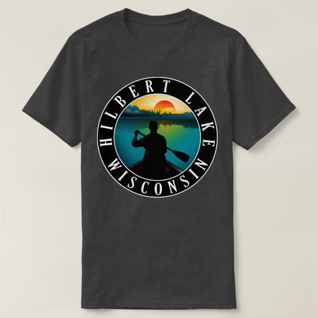T-shirt Canoë Hilbert Lake Wisconsin (Design devant)