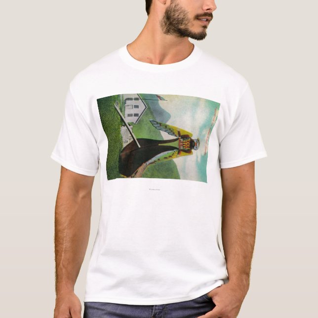 T-shirt Canoë indien avec le prête-nom dans AlaskaState (Devant)