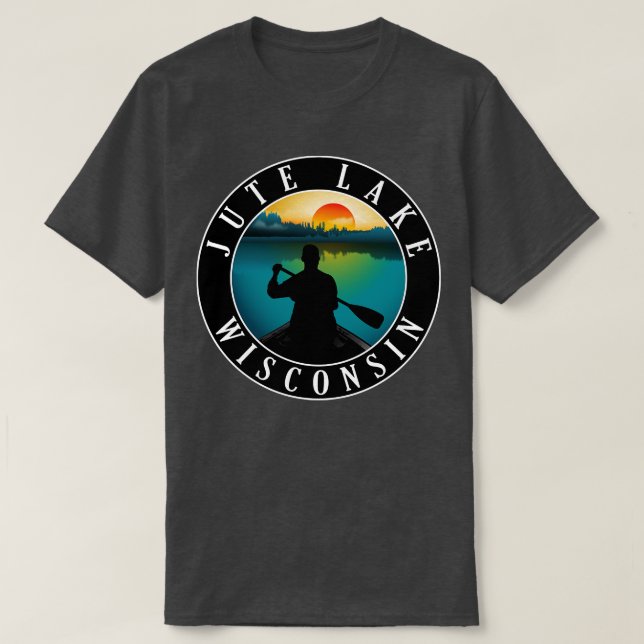 T-shirt Canoë-kayak Jute Lake Wisconsin (Design devant)