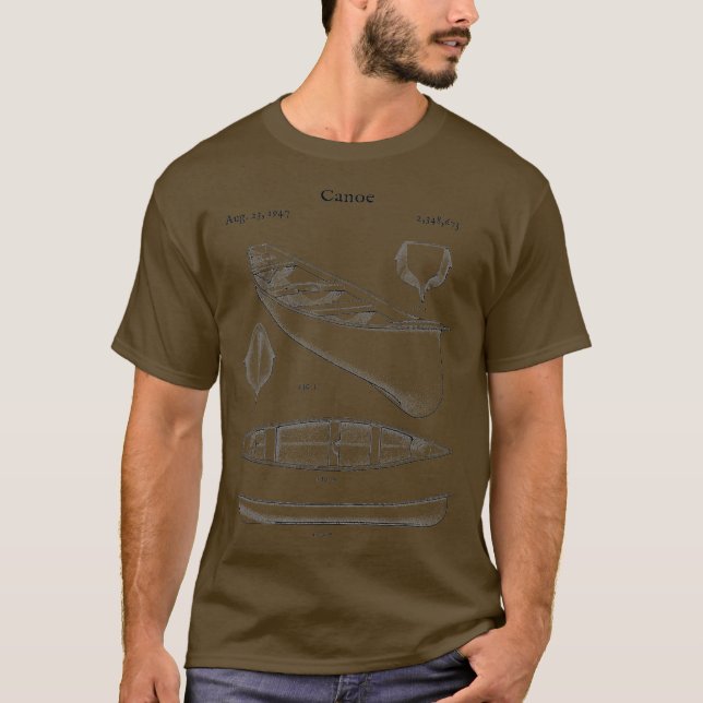 T-shirt Canoë vintage Plan Canoë Rivière Kayak (Devant)