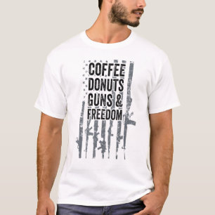T-shirt Canon à café Armes à feu à liberté plaisanterie Us